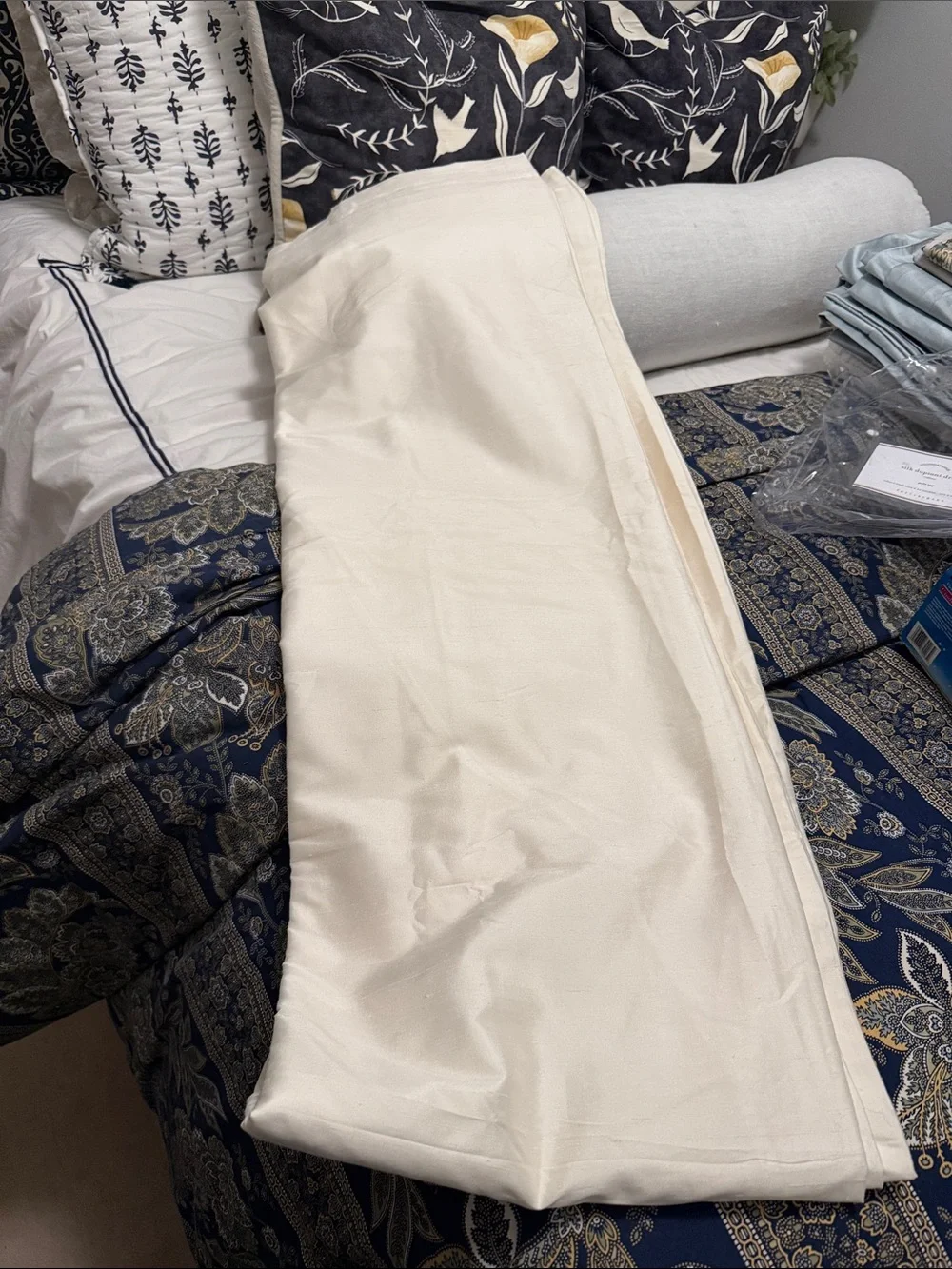 Pottery Barn Silk Dupioni Drape - Cream 104” w x 84”l